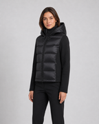 Women's Full-Zip Hybrid Puffer Jacket with Jersey Sleeves