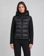Women's Full-Zip Hybrid Puffer Jacket with Jersey Sleeves