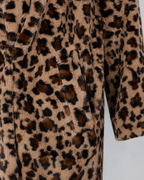 Women's Leopard Print Faux Fur Coat Longline Relaxed Fit