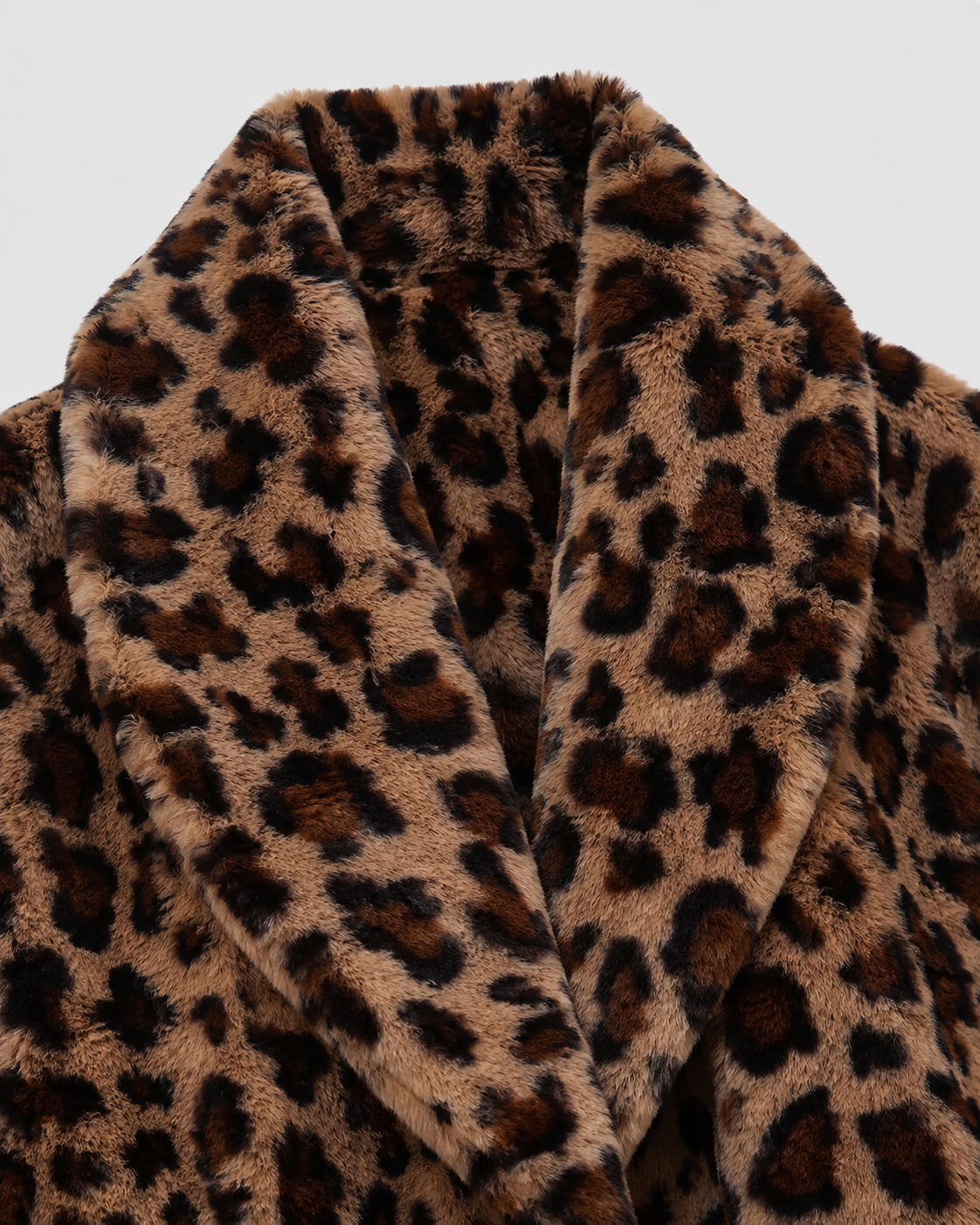 Women's Leopard Print Faux Fur Coat Longline Relaxed Fit