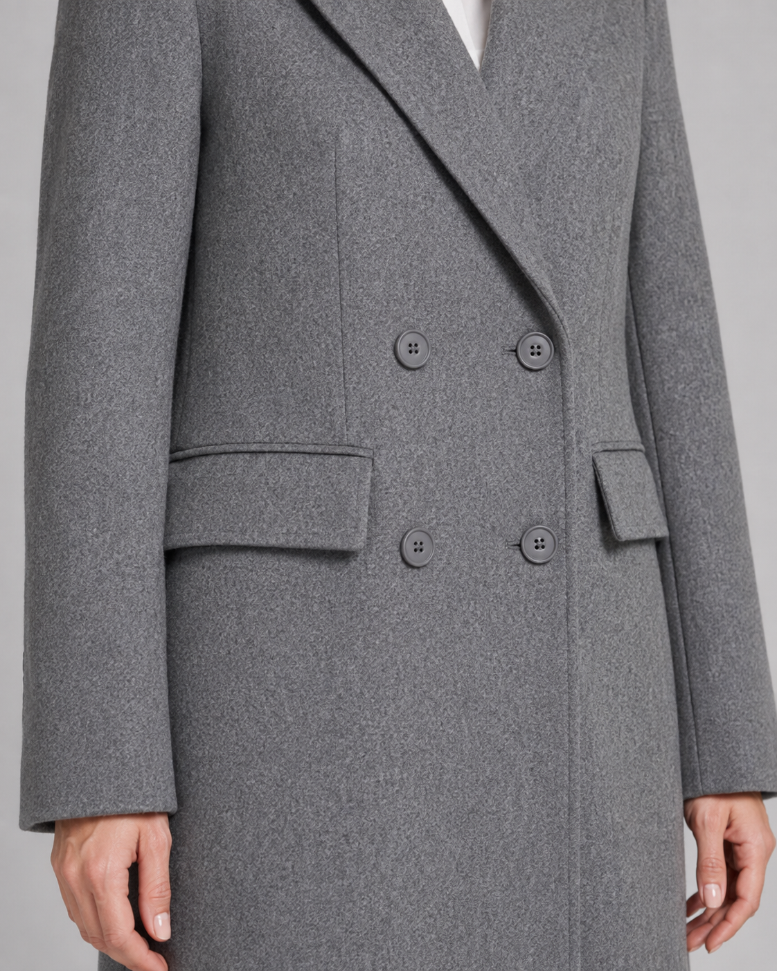 Women's Long Double-Breasted Tailored Winter Coat