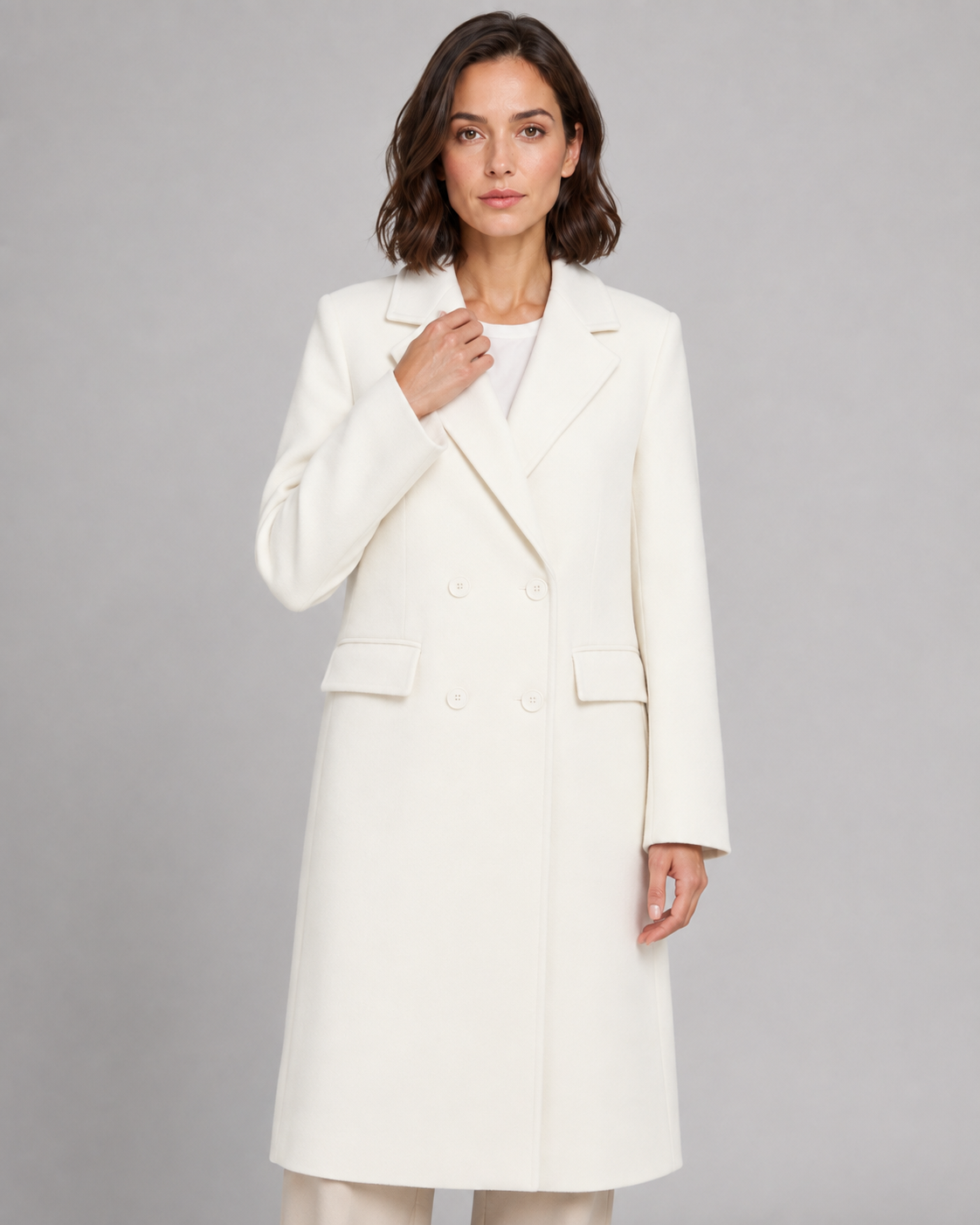 Women's Long Double-Breasted Tailored Winter Coat