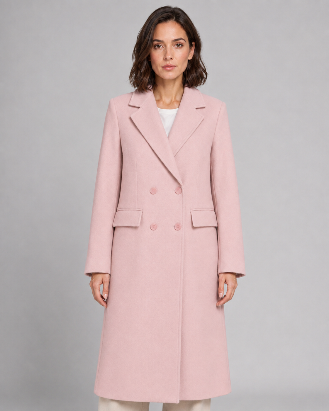 Women's Long Double-Breasted Tailored Winter Coat