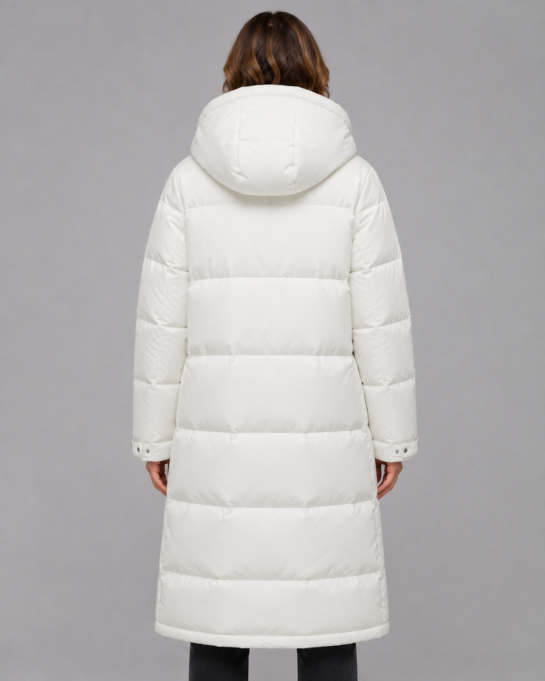 Women's Longline Hooded Parka with Concealed Zip