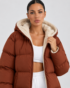 Women's Maxi Puffer Coat Plush Lined Hooded Full Zip
