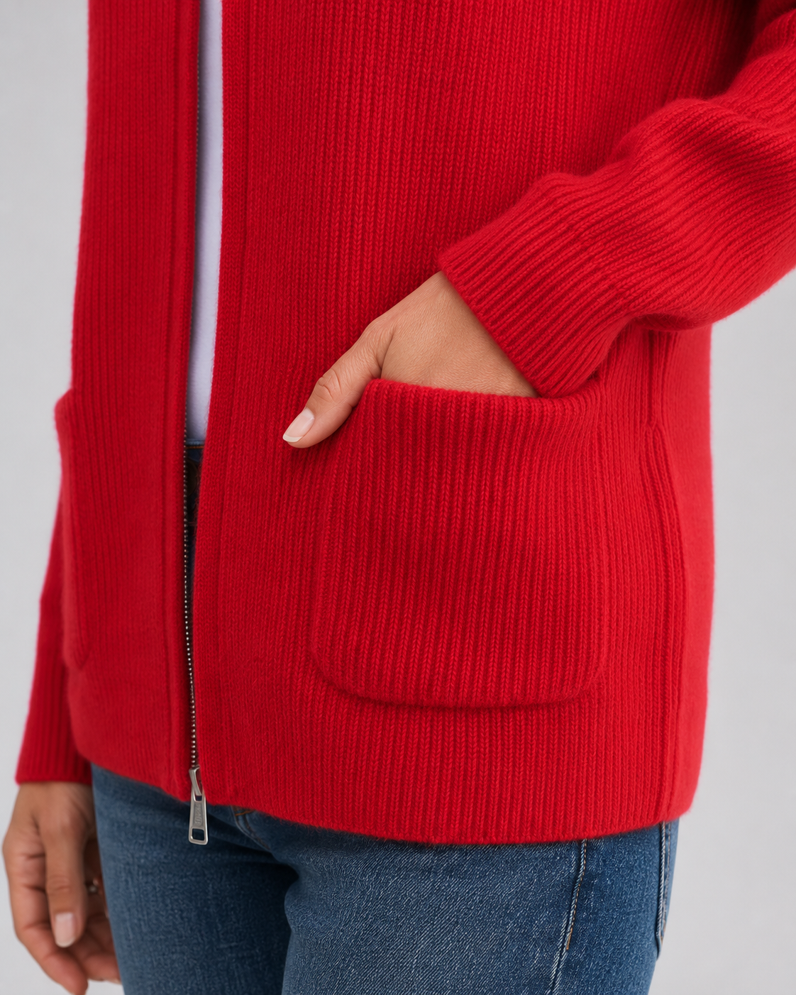 Women's Open-Front Knit Cardigan with Pockets