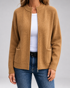 Women's Open-Front Knit Cardigan with Pockets