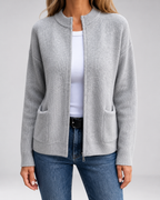 Women's Open-Front Knit Cardigan with Pockets