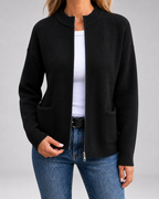Women's Open-Front Knit Cardigan with Pockets
