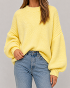 Women's Chunky Balloon-Sleeve Crewneck Sweater