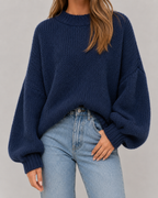 Women's Chunky Balloon-Sleeve Crewneck Sweater