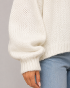 Women's Chunky Balloon-Sleeve Crewneck Sweater