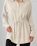Women's Oversized Longline Drawstring Shirt