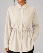 Women's Oversized Longline Drawstring Shirt
