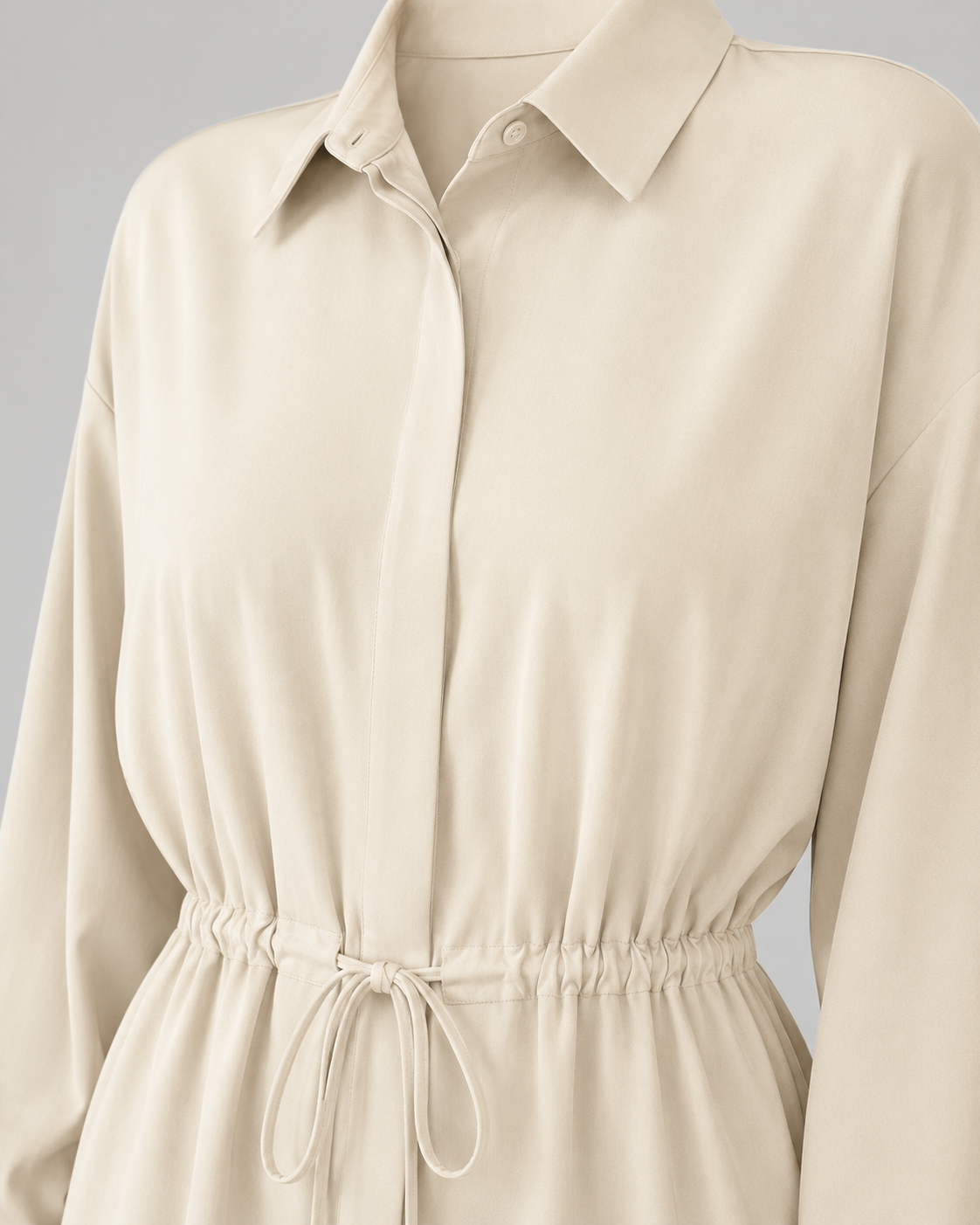 Women's Oversized Longline Drawstring Shirt