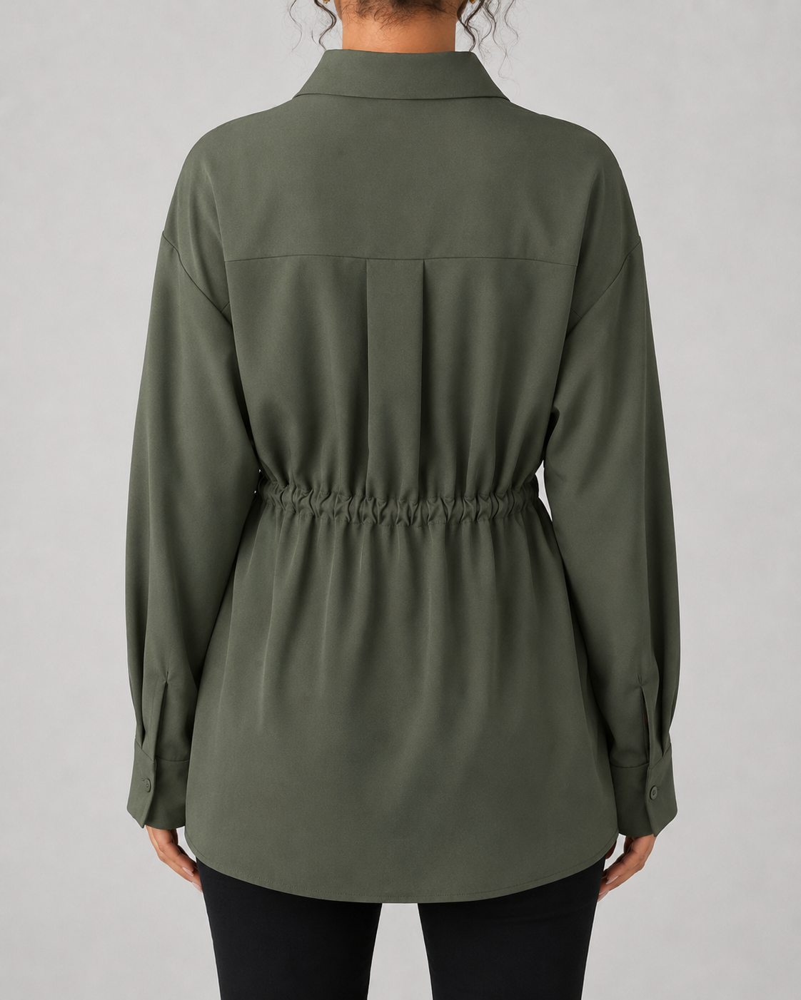 Women's Oversized Longline Drawstring Shirt