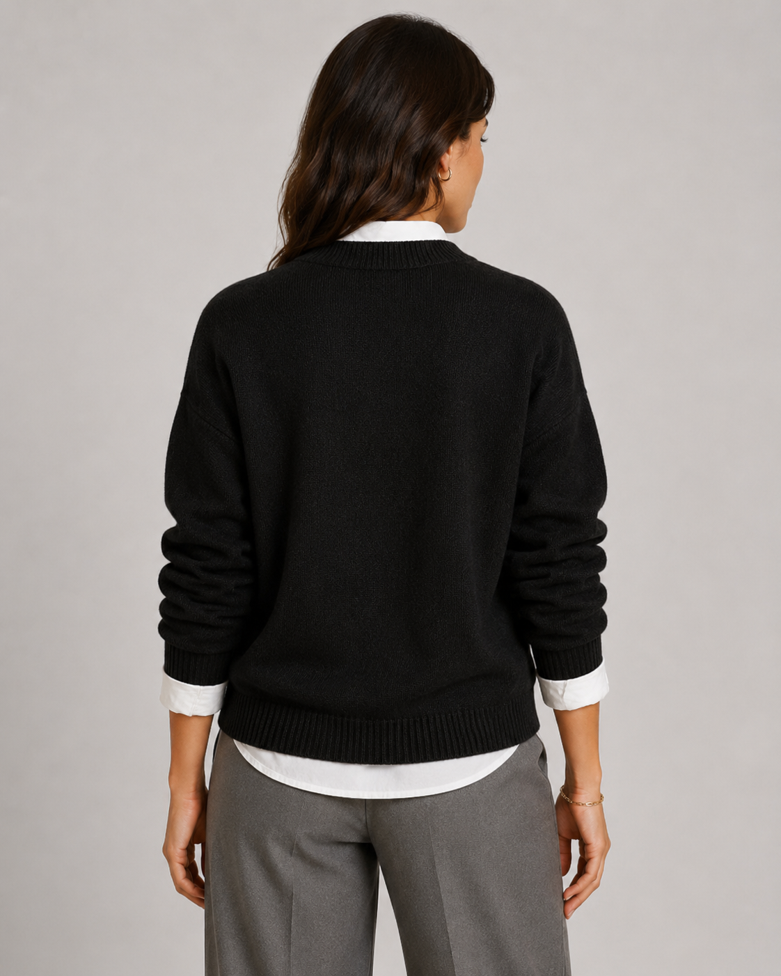 Women's Ribbed-Trim Crewneck Sweater