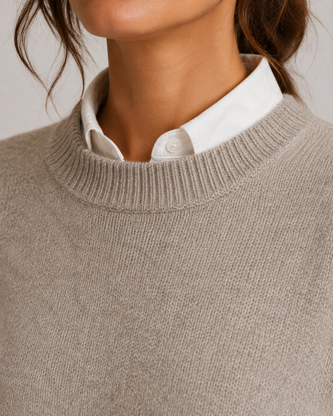 Women's Ribbed-Trim Crewneck Sweater