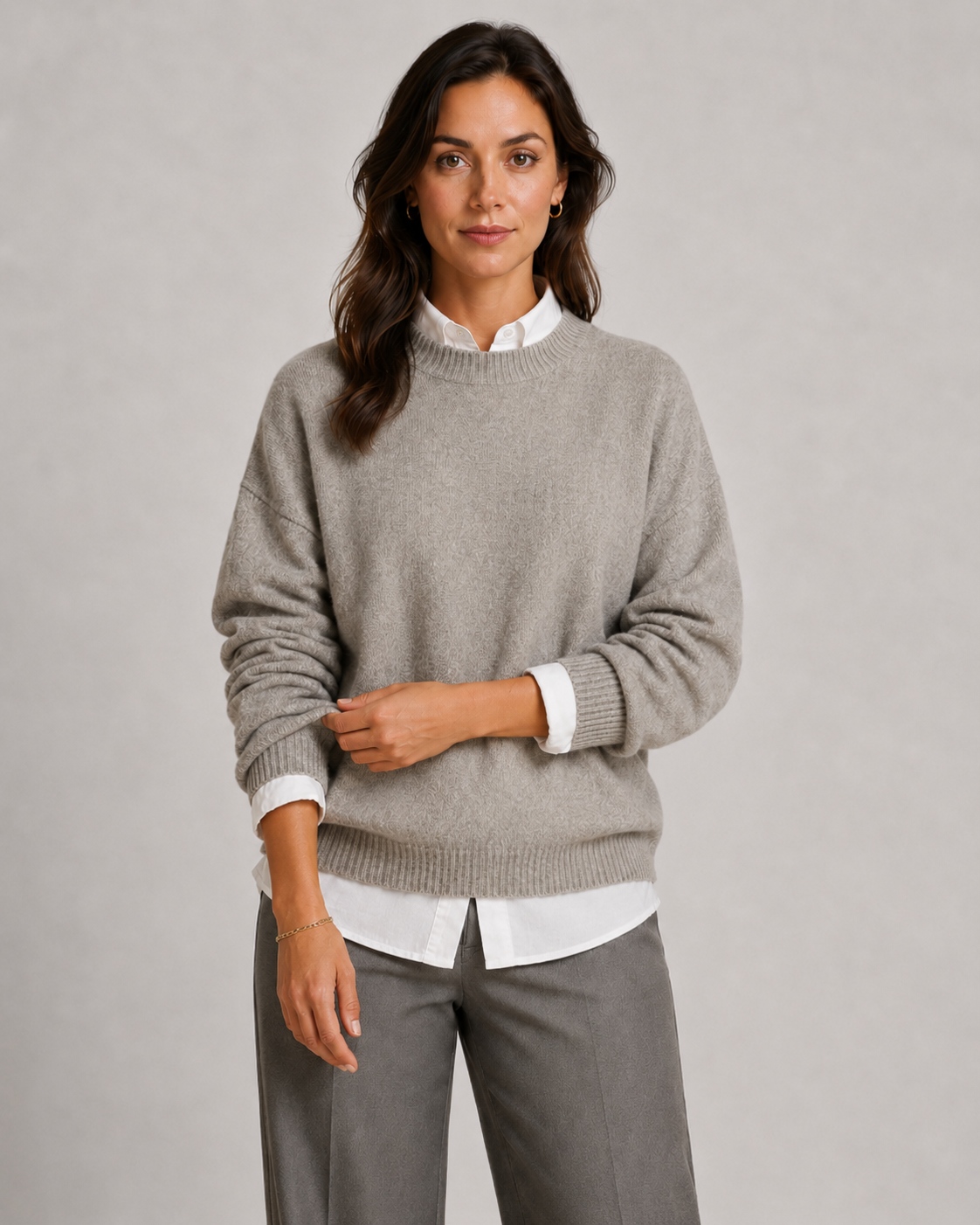 Women's Ribbed-Trim Crewneck Sweater