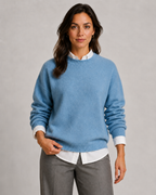 Women's Ribbed-Trim Crewneck Sweater