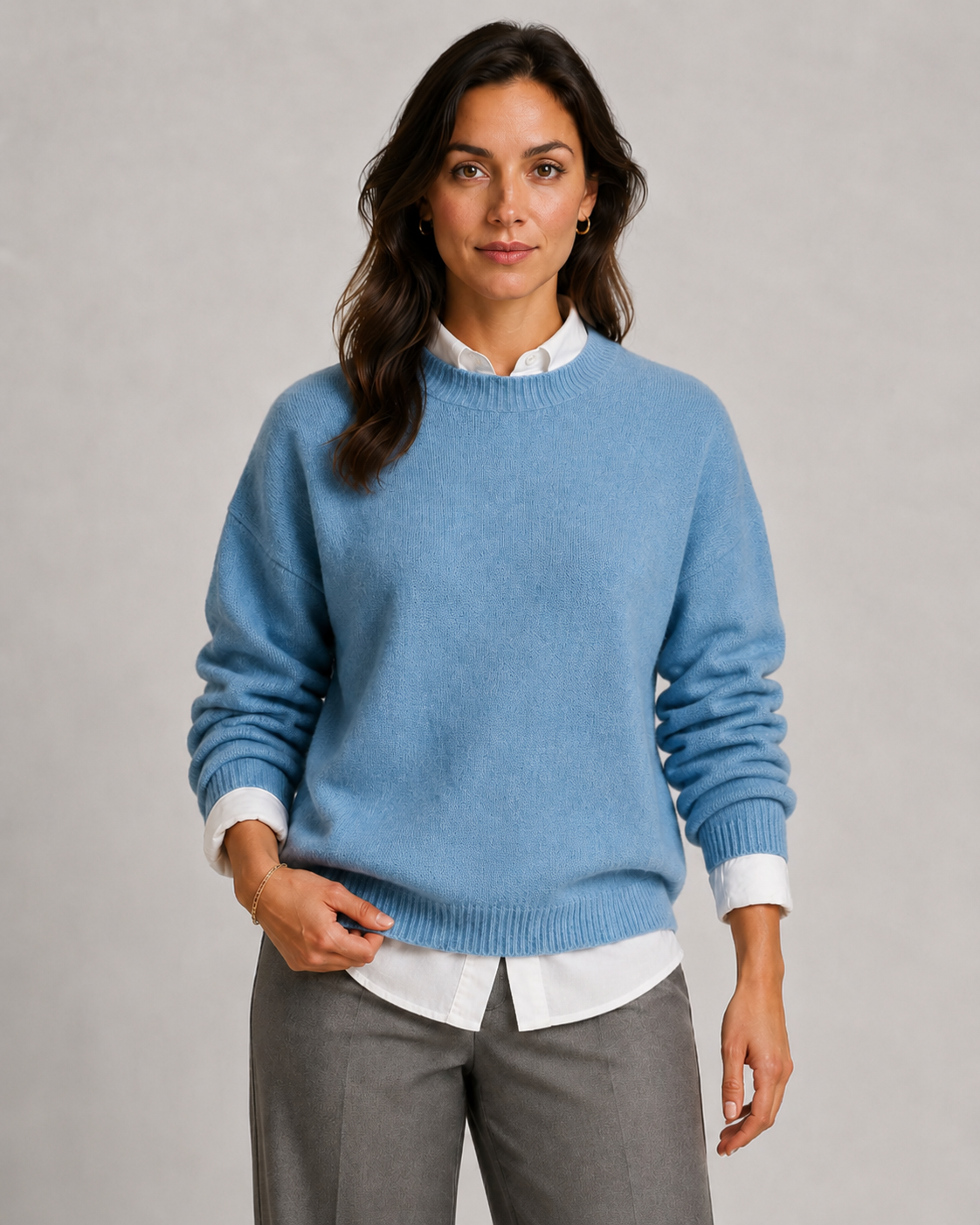Women's Ribbed-Trim Crewneck Sweater