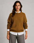 Women's Ribbed-Trim Crewneck Sweater