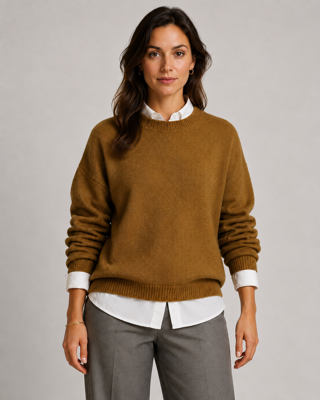 Women's Ribbed-Trim Crewneck Sweater