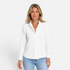 Women's Ruffle Collar Striped Blouse