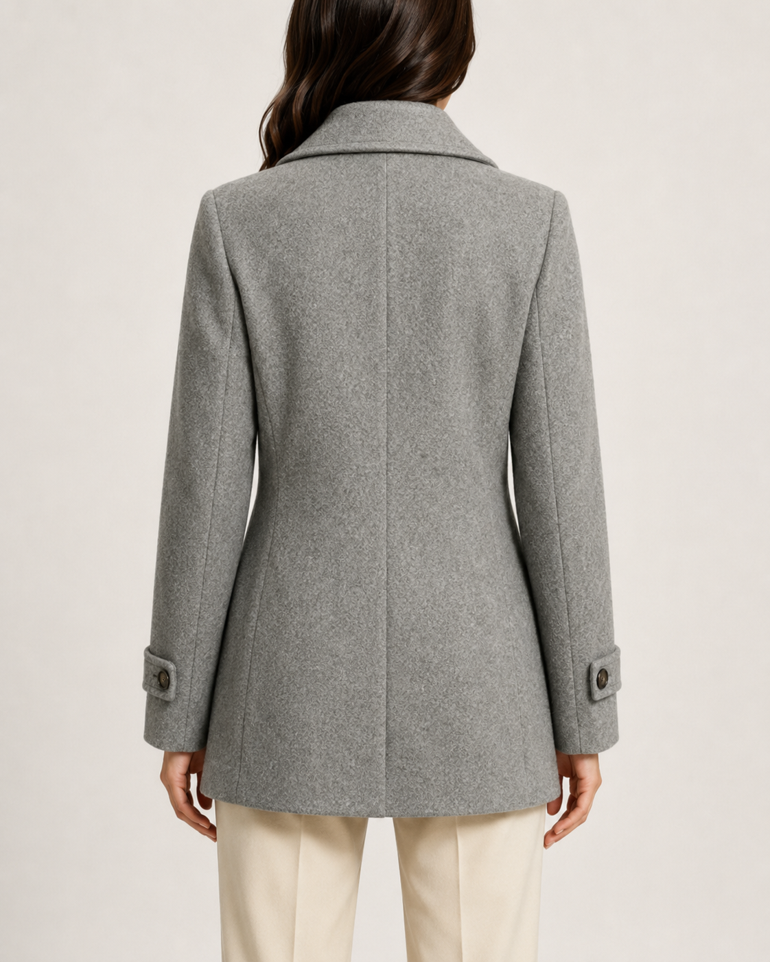 Women's Short Notch-Lapel Double-Breasted Coat