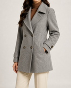 Women's Short Notch-Lapel Double-Breasted Coat