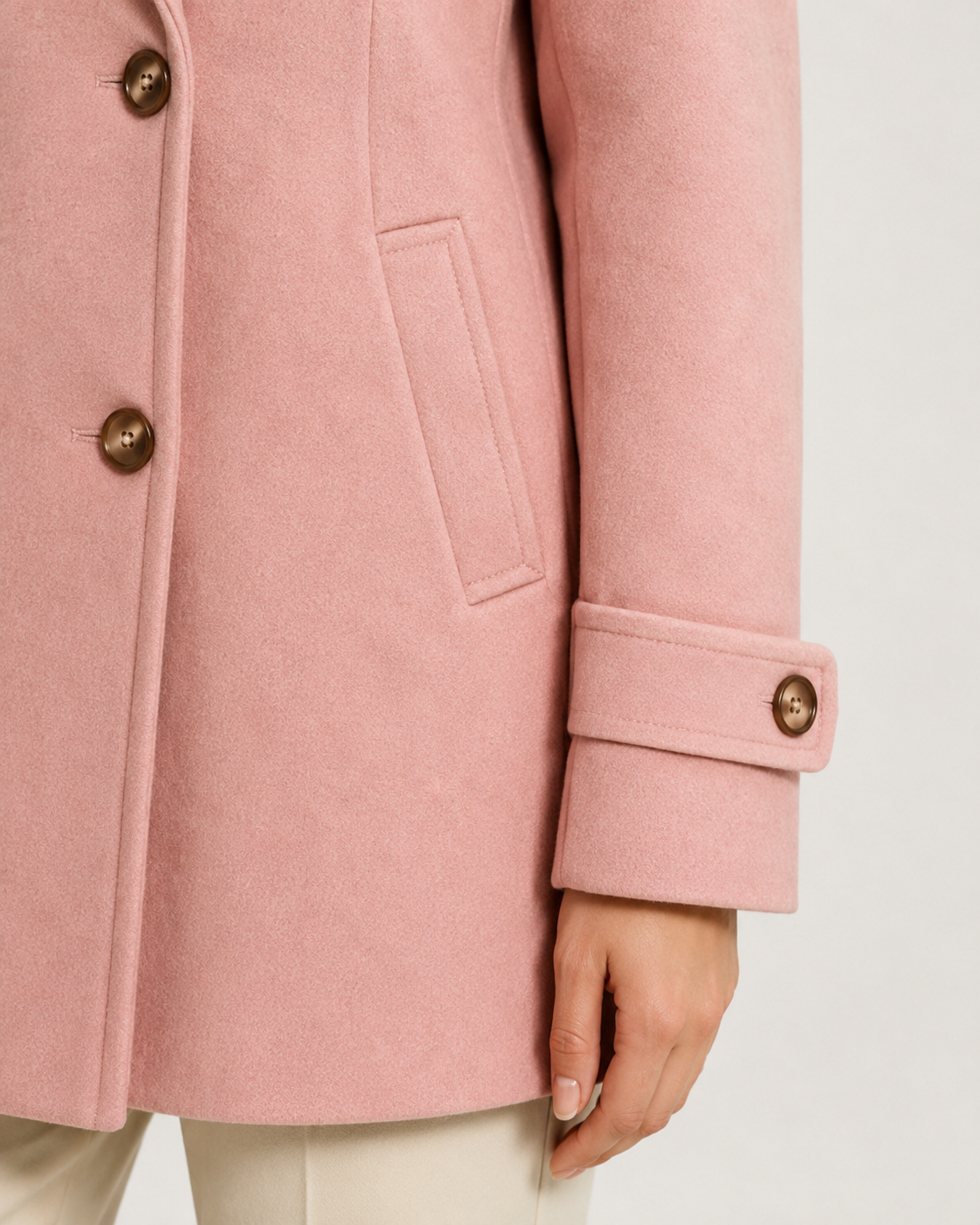 Women's Short Notch-Lapel Double-Breasted Coat