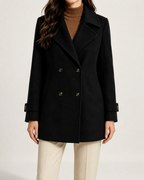 Women's Short Notch-Lapel Double-Breasted Coat