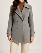 Women's Short Notch-Lapel Double-Breasted Coat