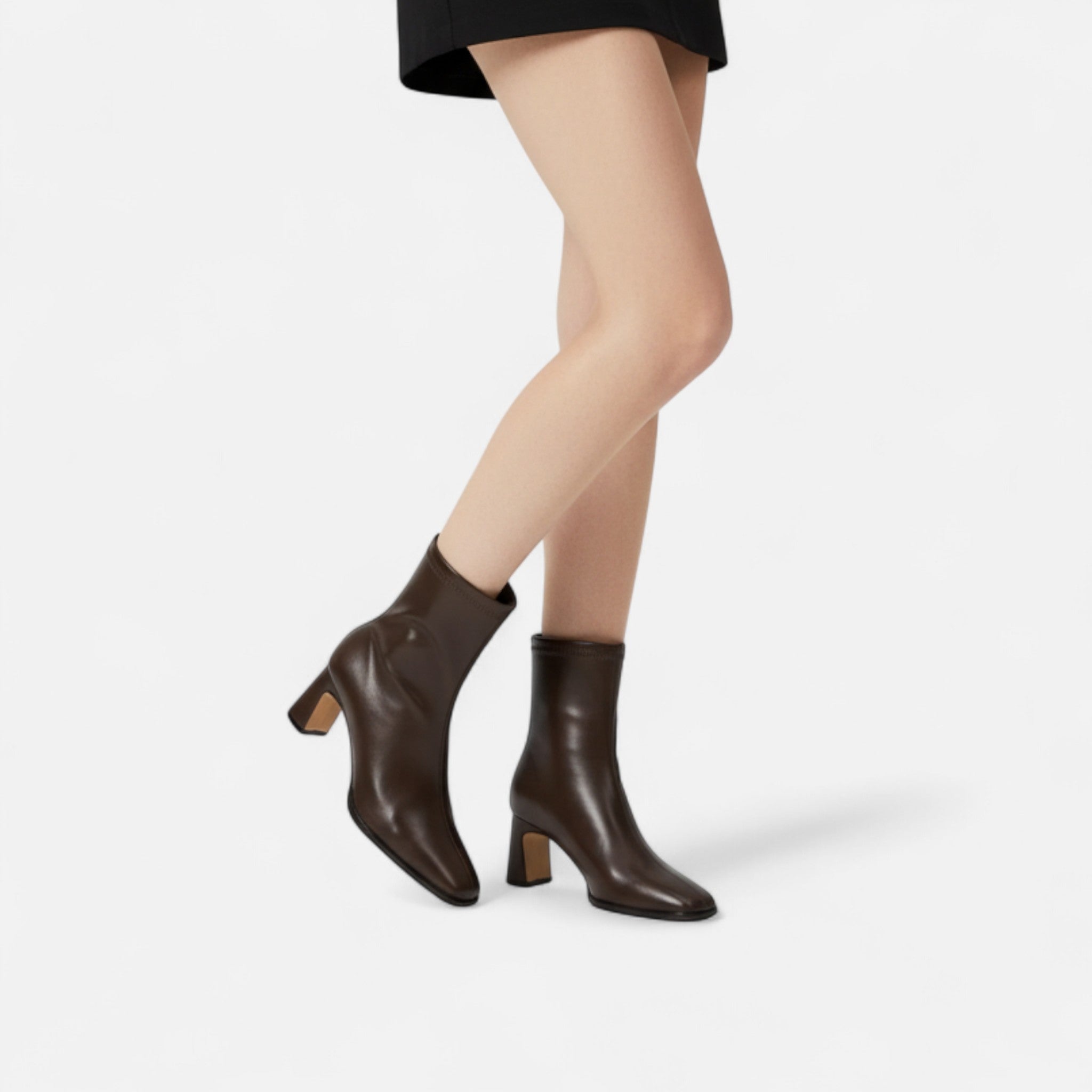 Women's Square-Toe Block Heel Ankle Boots