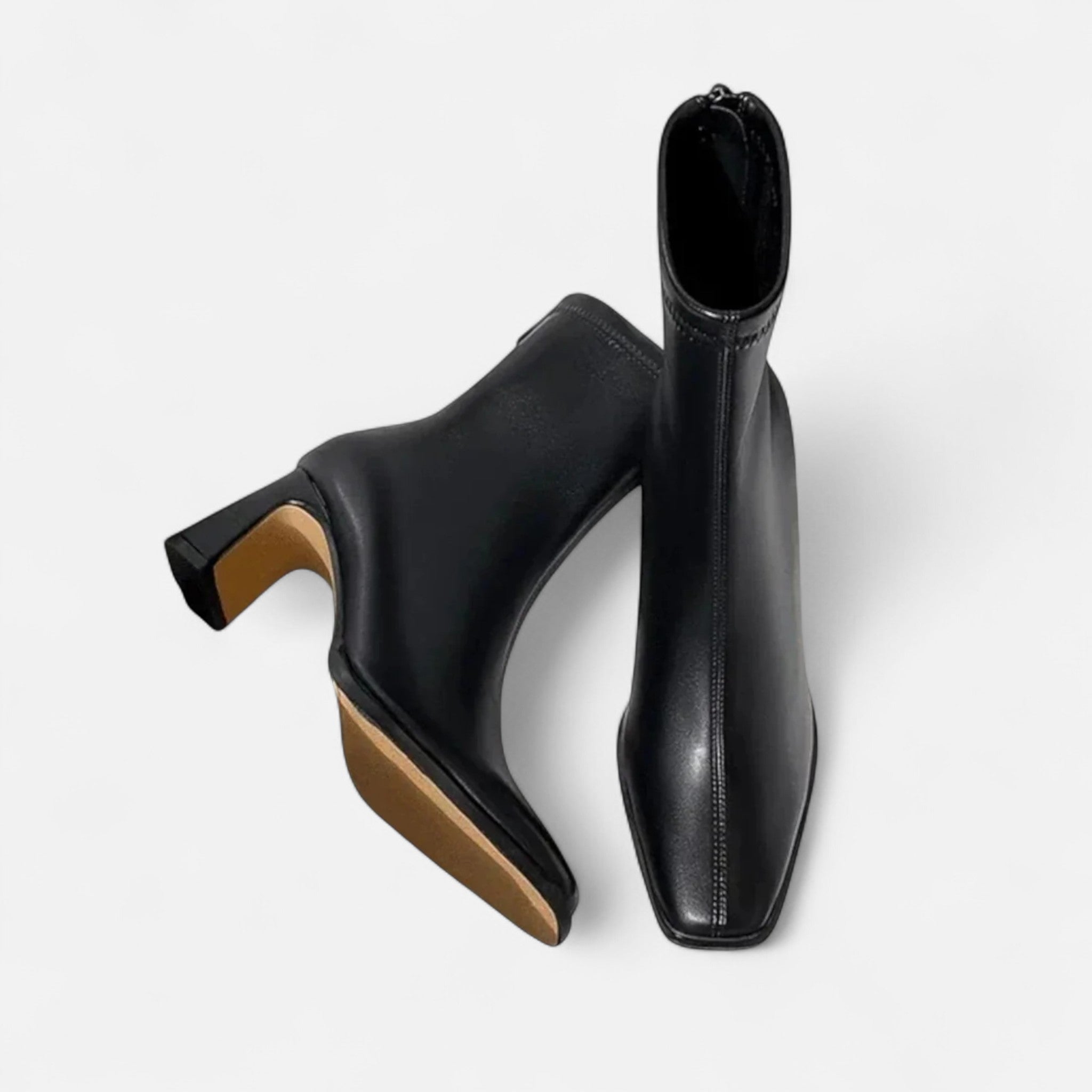 Women's Square-Toe Block Heel Ankle Boots