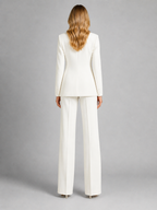 Women's Tailored Blazer & Wide-Leg Pants Set