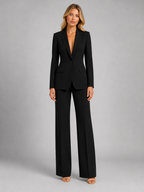 Women's Tailored Blazer & Wide-Leg Pants Set
