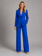 Women's Tailored Blazer & Wide-Leg Pants Set