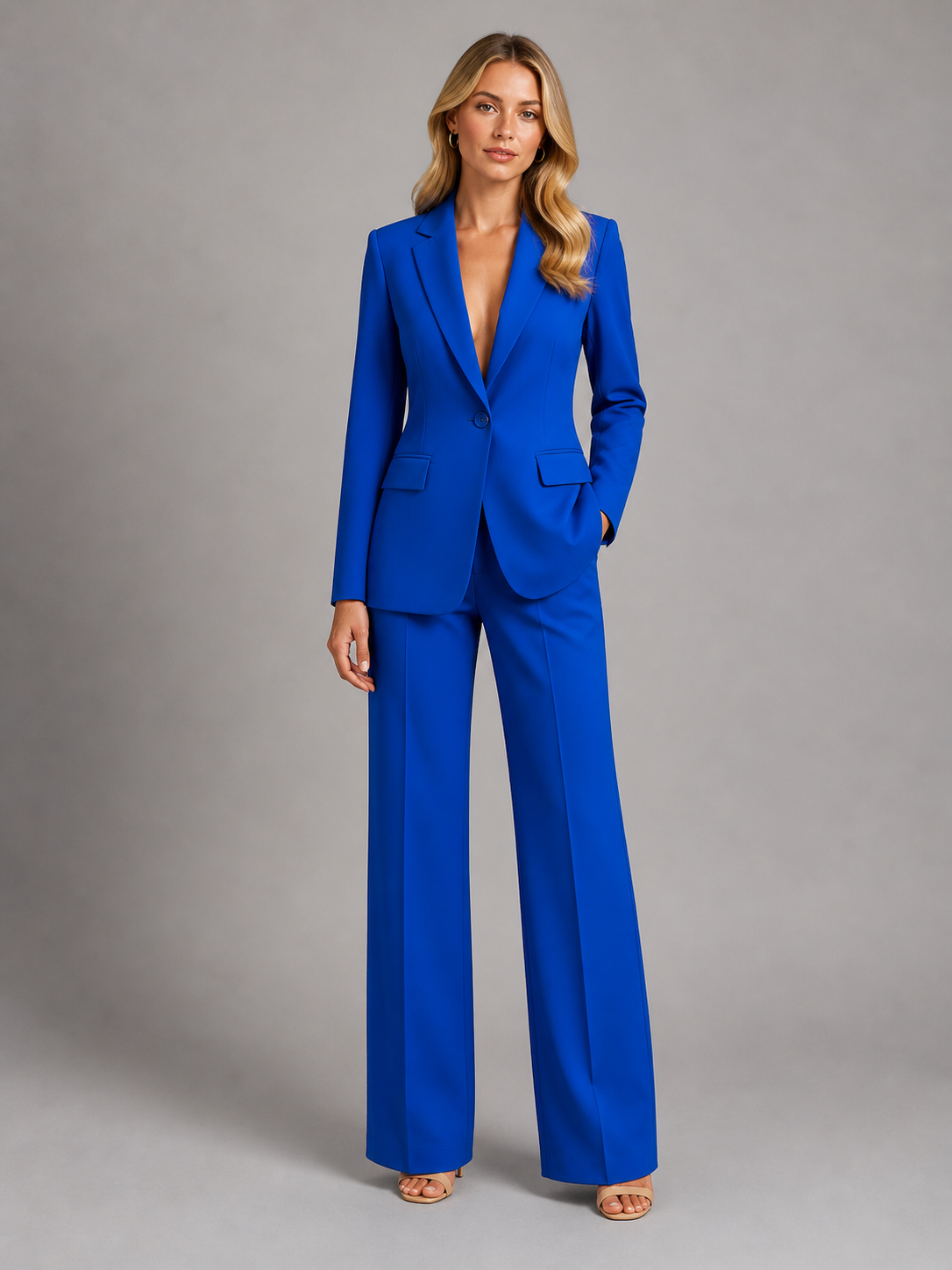 Women's Tailored Blazer & Wide-Leg Pants Set