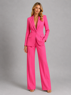 Women's Tailored Blazer & Wide-Leg Pants Set