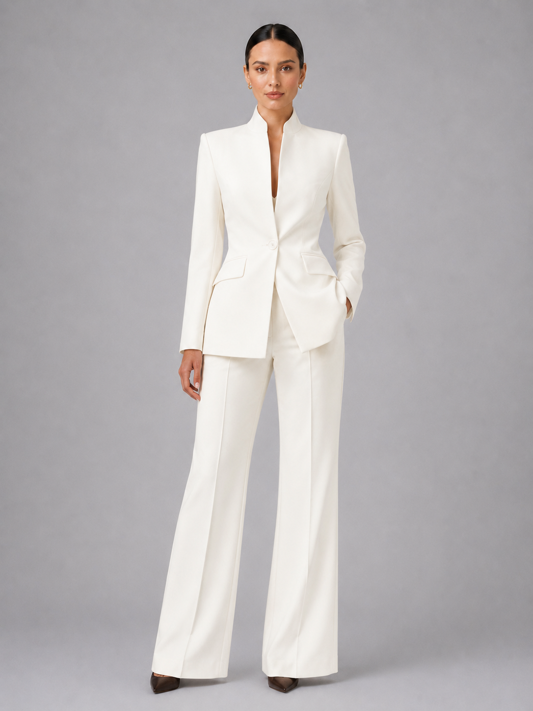 Women's Matching Blazer & Wide-Leg Pants Set