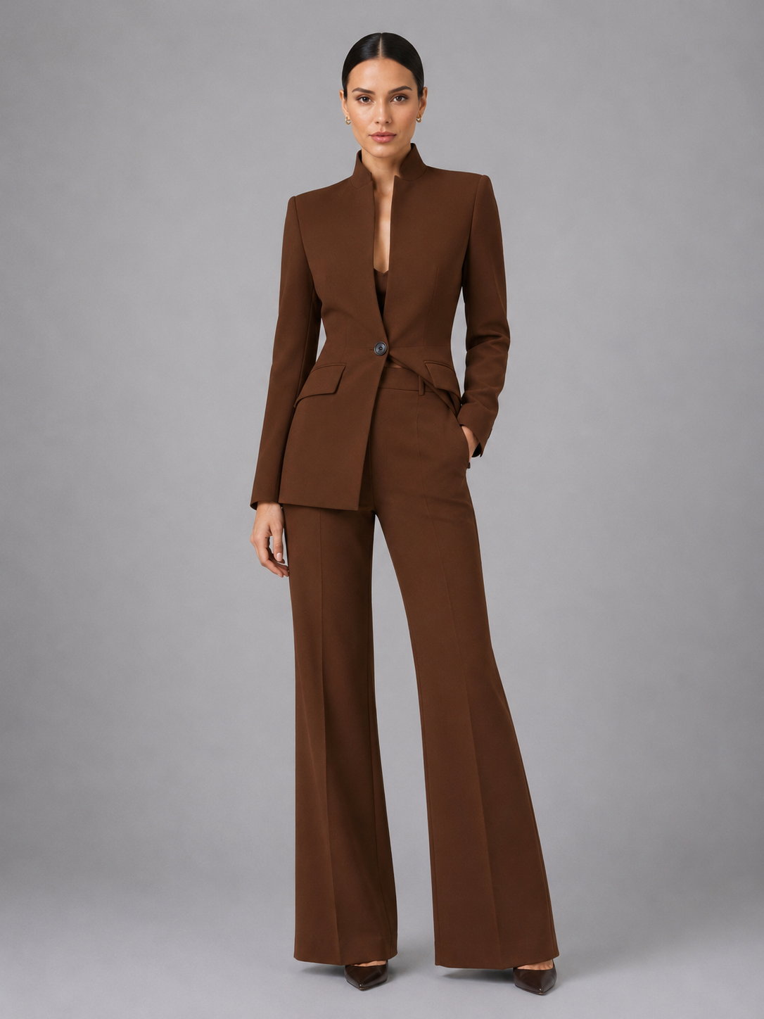 Women's Matching Blazer & Wide-Leg Pants Set