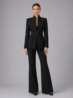Women's Matching Blazer & Wide-Leg Pants Set