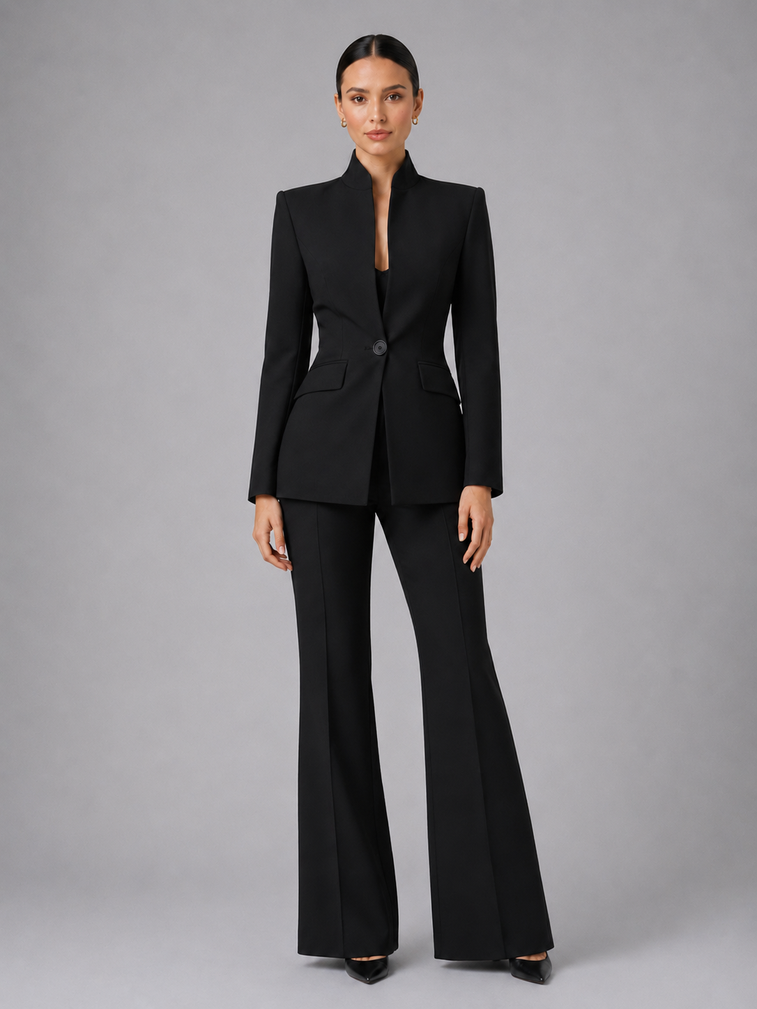 Women's Matching Blazer & Wide-Leg Pants Set