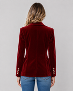 Women's Velvet Single-Button Evening Blazer