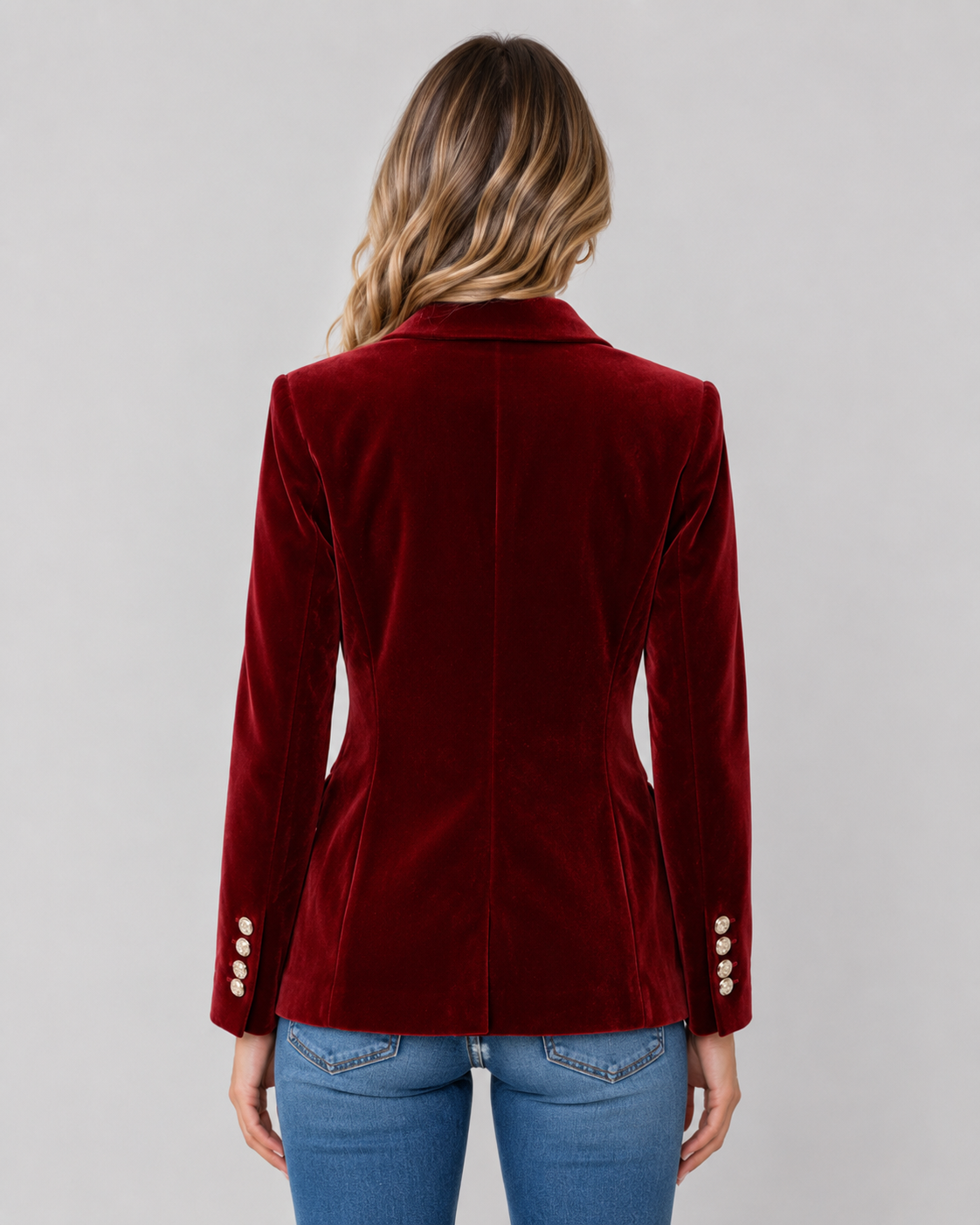 Women's Velvet Single-Button Evening Blazer