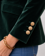 Women's Velvet Single-Button Evening Blazer