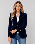 Women's Velvet Single-Button Evening Blazer