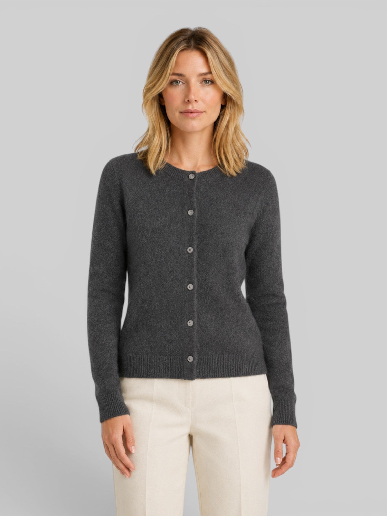 Women's Relaxed-Fit Wool Knit Cardigan