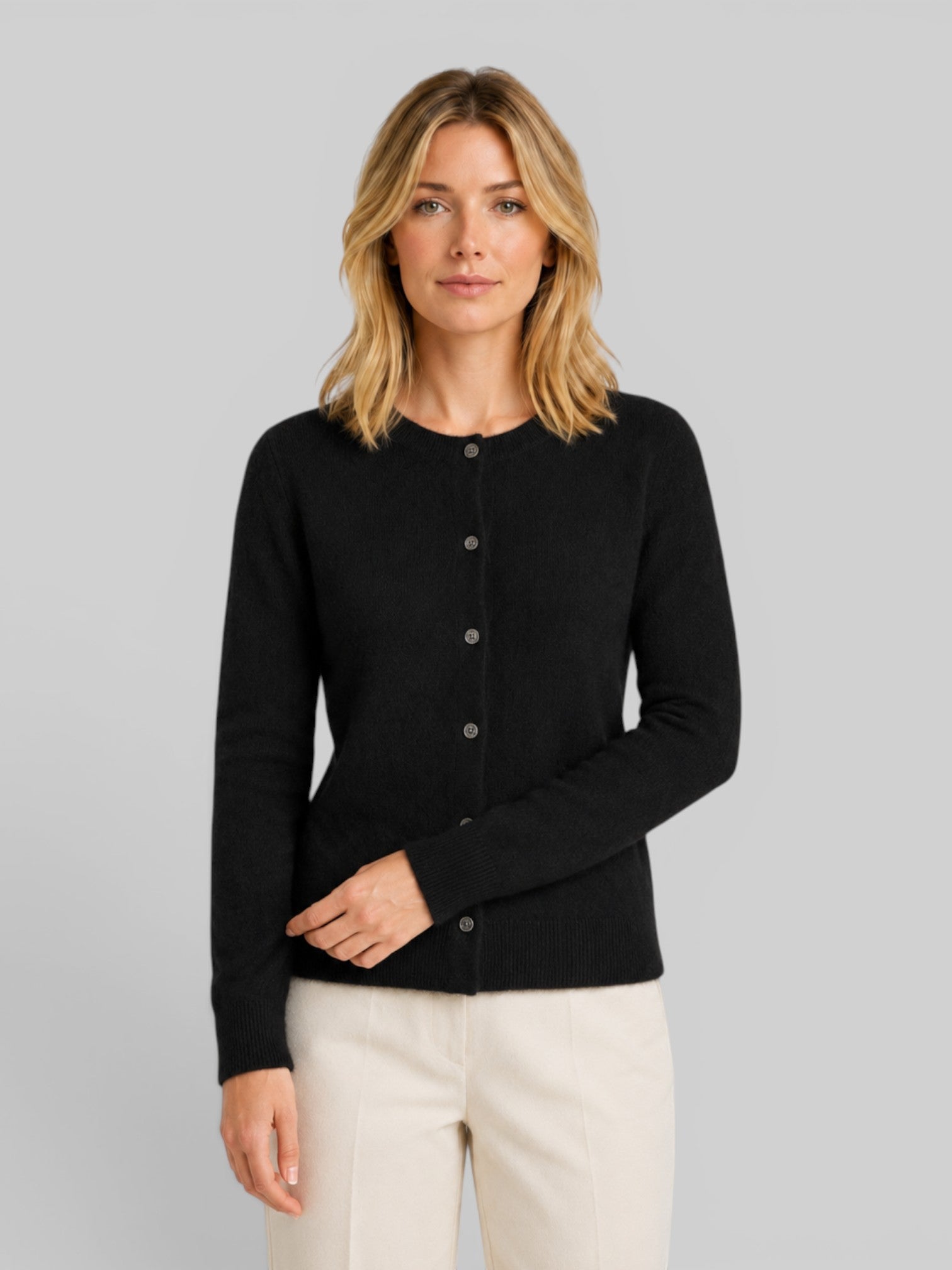 Women's Relaxed-Fit Wool Knit Cardigan